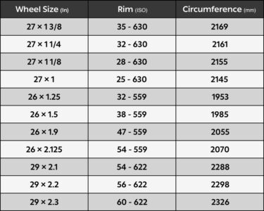 Bike Wheel Size Chart: Height and Diameter in Inches and Cm